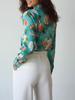 European & American Women's Printed Casual Loose Long Sleeve Shirt