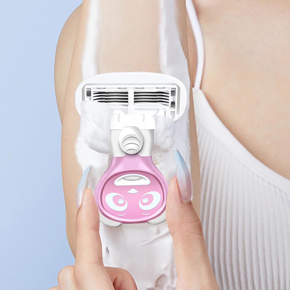 Damska Przenośna Golarka Golarka Nawilżająca Maszynka do Golenia 5 Ostrzy Depilator do Włosów na Twarzy Twarz/ Nogi/ Pachy/ Bikini Piękno Depilacja