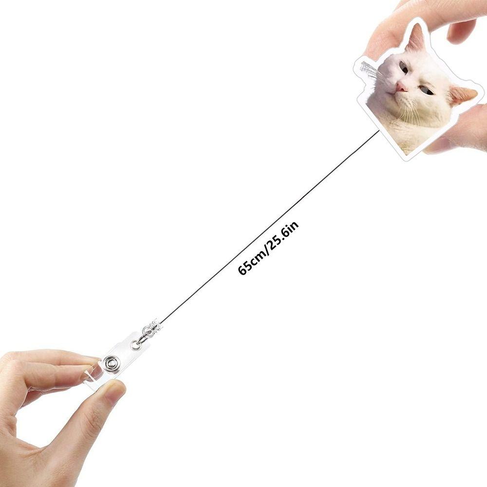 Lanyard Memes Badge Reels Retractable Name Tag Holder Fashion Cat Keychain