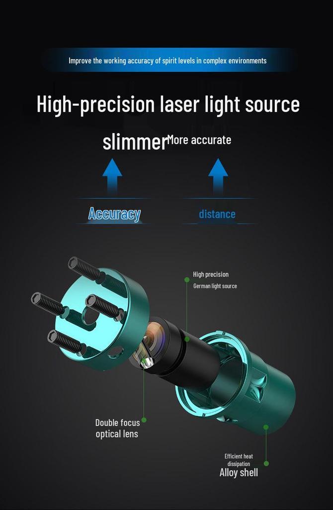5-Line Multi-Function Green Laser Level Meter with Millimeter Accuracy for Household and Construction.