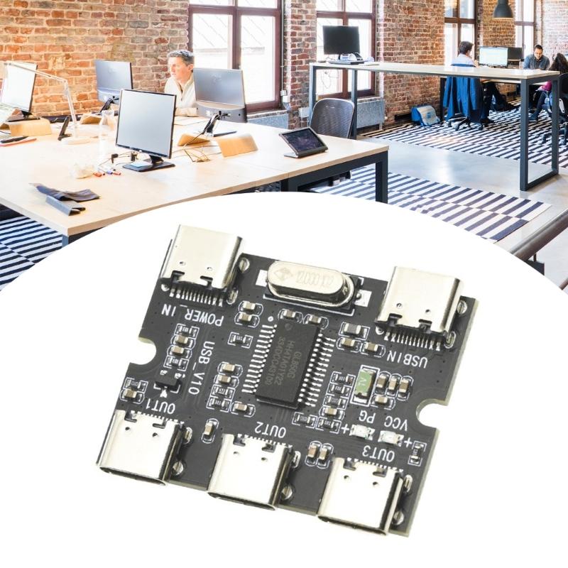 USB C Hub Expansion Adapter With 3 USB Port 480Mbps Transfer Computer Accessory