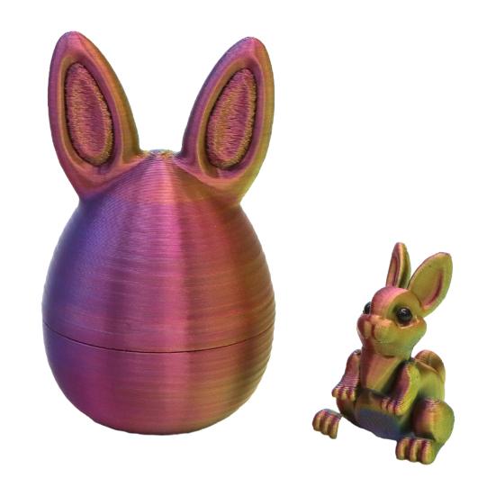 Yousheng Paashaas Oor Ei Ornament met Gearticuleerd Konijn Binnenin 3D Geprint Beweegbare Gewrichten Konijn Figuurtje Fidget Speelgoed Paasvakantie Feest