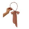 Women Headband Detachable Detachable Ribbon Bow Anti-Slip Thin Edges Hair Hoop Daily Wear Hair