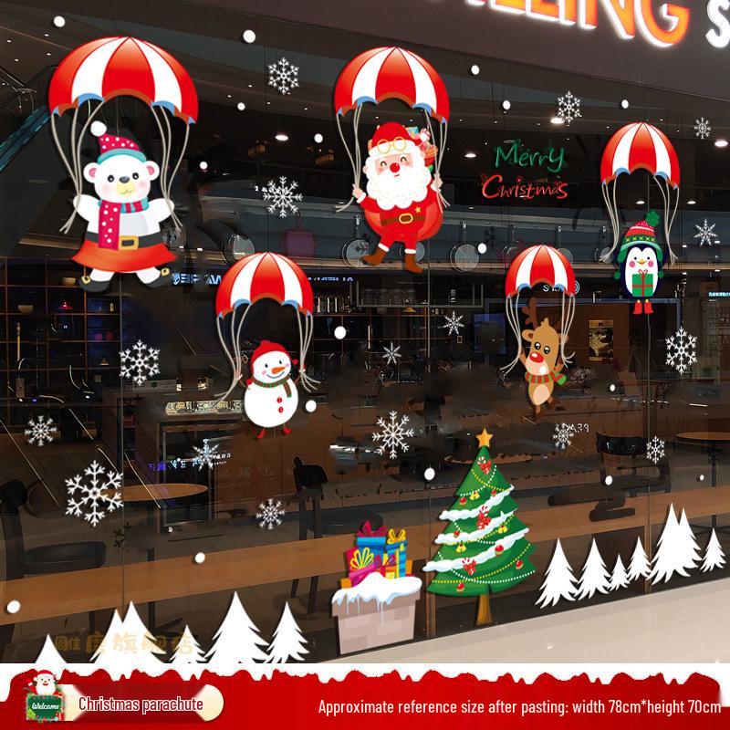 Santa Claus Christmas Window Clings - Tree, Door Stickers & Ornament Decor