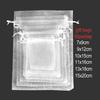25/50 Pcs/lot White Drawstring Organza Bag Small Pouches Jewelry Package Bags Christmas Wedding Packaging Gift Bags 6 Sizes 6Z