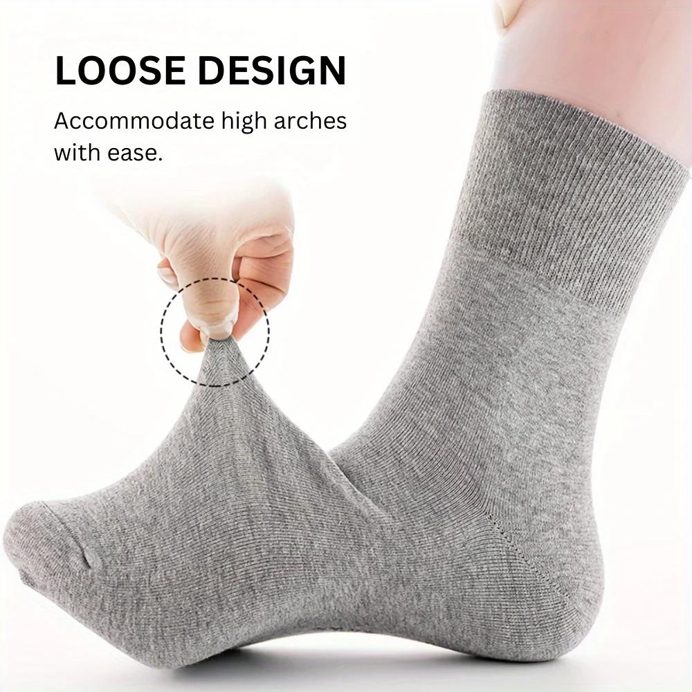 5 Pairs Women'S Non-Binding Diabetic Socks, Comfortable No-Restriction Footwear for Seniors & Pregnant Women