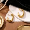 2026 Lightweight Luxury Gold U-Shaped Stainless Steel Earrings for Women