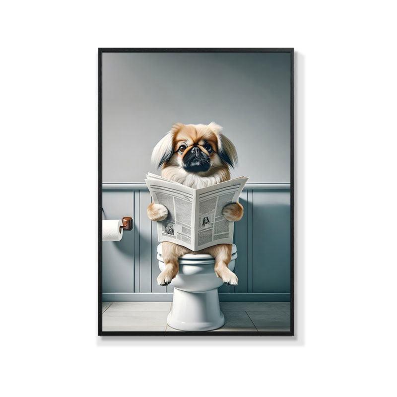 Retro Creative Animal Bathroom Canvas Painting Lion Cat Bar Toilet Bathroom Decoration Painting for Modern Living Room Asian Style Home Decor