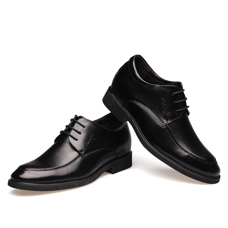 2025 Autumn Men's Soft Leather Formal Leather Shoes Inner Height Increase Business Leather Shoes New Invisible Height Increase Shoes 15368