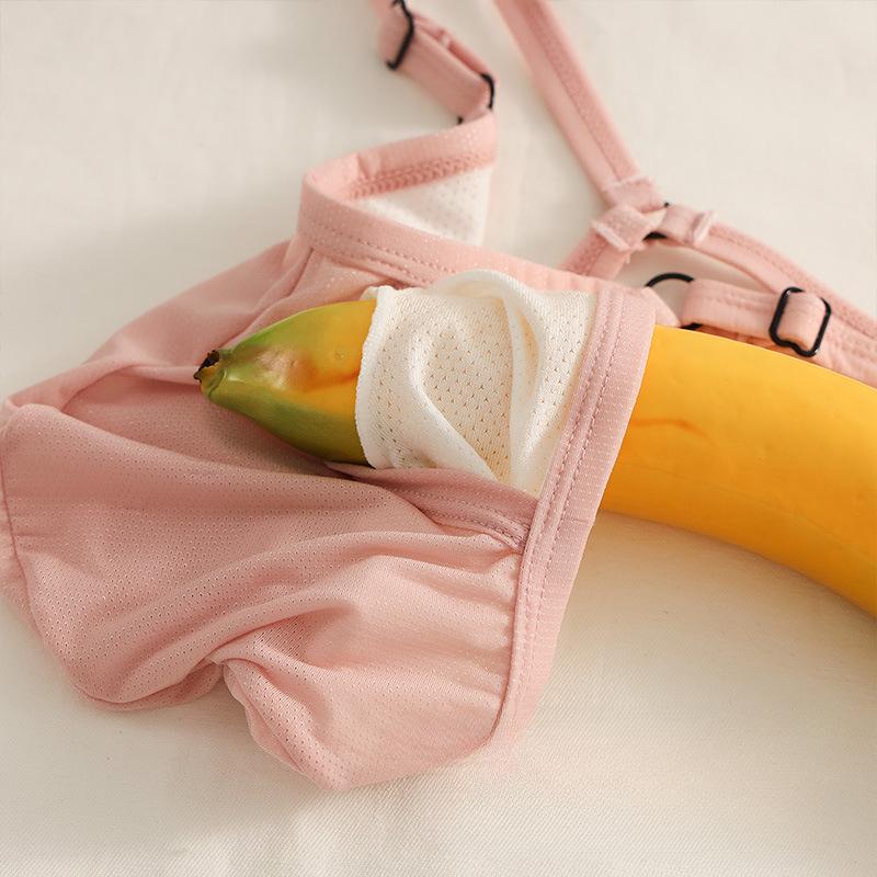 Erotic Mens Underwear Ice Silk Gay Sexy Low-rise T Back Thong Ultra-Thin Elastic Bulge Pouch Hollow Breathable Backless G-string