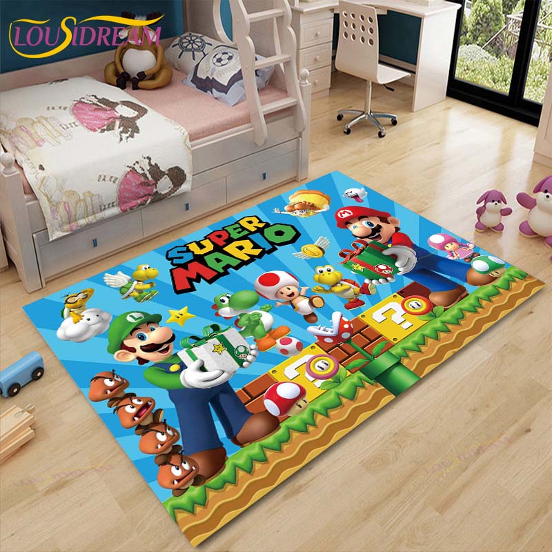 Mario Bros Anime Teppich Wohnzimmer Schlafzimmer Nachttisch Matte Japanisches Arbeitszimmer Computer Stuhl Home Fashion Bodenmatte Bereich Teppich