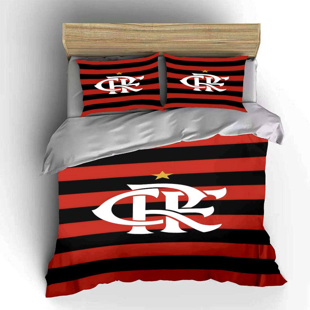 Red-black stripes, "CRF" emblem. Bedding sets Duvet cover sets Duvet covers Pillowcases(1 * Duvet Cover 2 * Pillowcases without duvet insert)