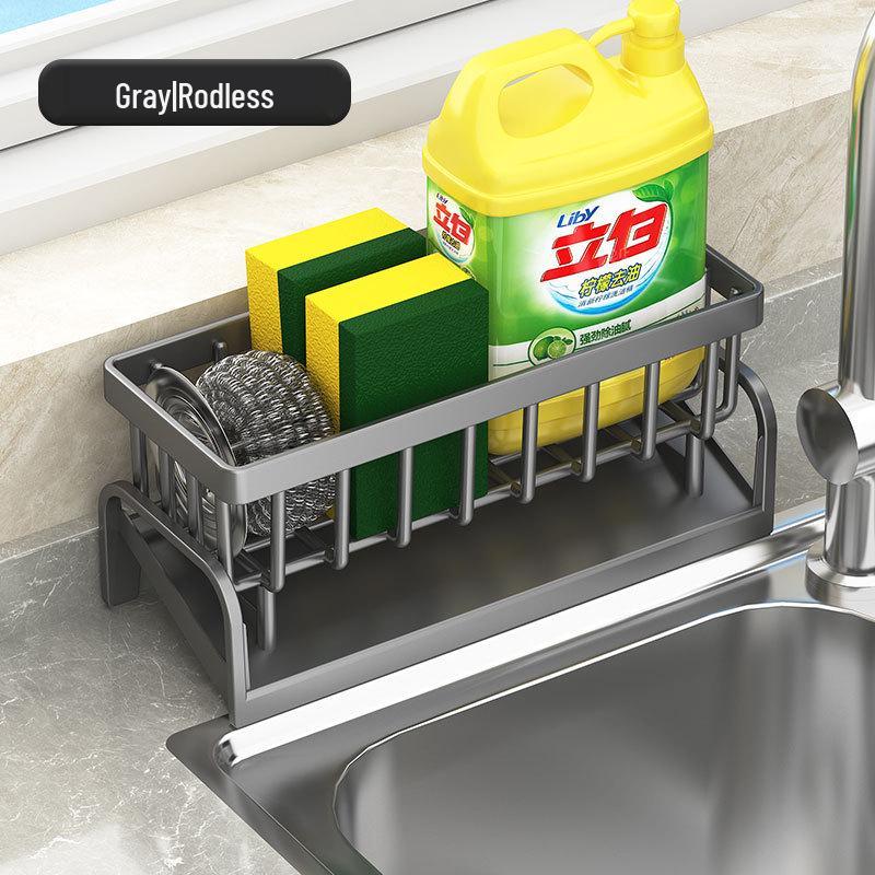 Kitchen Sink Storage Rack - Drain Rack for Detergent, Sponge, and Steel Wire Ball