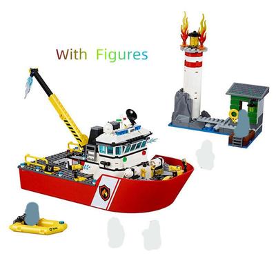 Mini Set Compatible Fire Boat 60109 Building Blocks Children's Toys Birthday Gift 450Pcs 10830