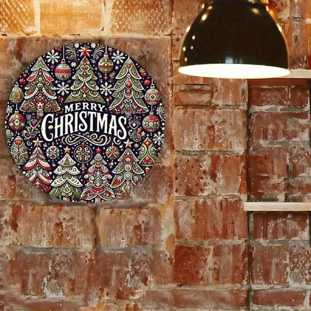 Iron Tin Sign Art 8x8 Inch Vintage Christmas Holiday Decor Metal Wall Painting Home Bar Cafe Gift