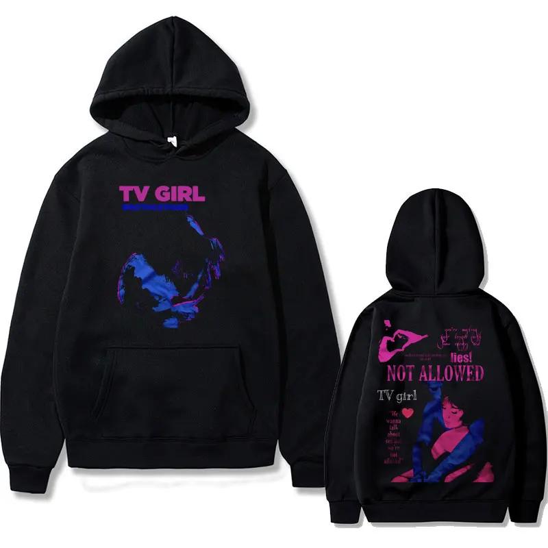 

Limited Edition Tv Girl Graphic Hoodie Unisex Fleece Cotton Hoodies Male Black Streetwear Men Women Fashion Oversized Sweatshirt M