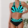 Swimwear Tankini Womens 2 Piece Swimsuit White Square Vacation Bathing Suits Hanging Neck Swimsuit