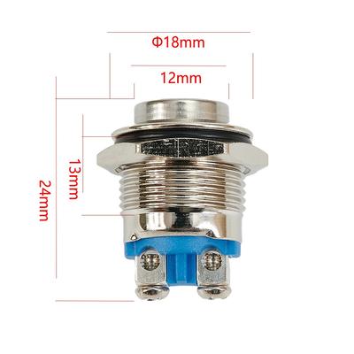 Button Switch 16mm Easy To Install Metal Waterproof Shockproof