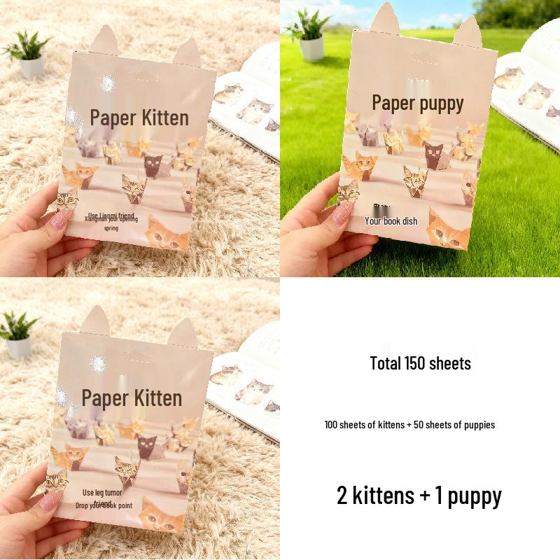 DIY 3D Origami Cat and Puppy Papercraft Model Kit