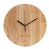 Wood Wall Clock NonTicking Round Wooden High Movement Minimalist Timepiece for