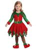Girls' Christmas Elf Skirt Set - Holiday Party Performance Costume