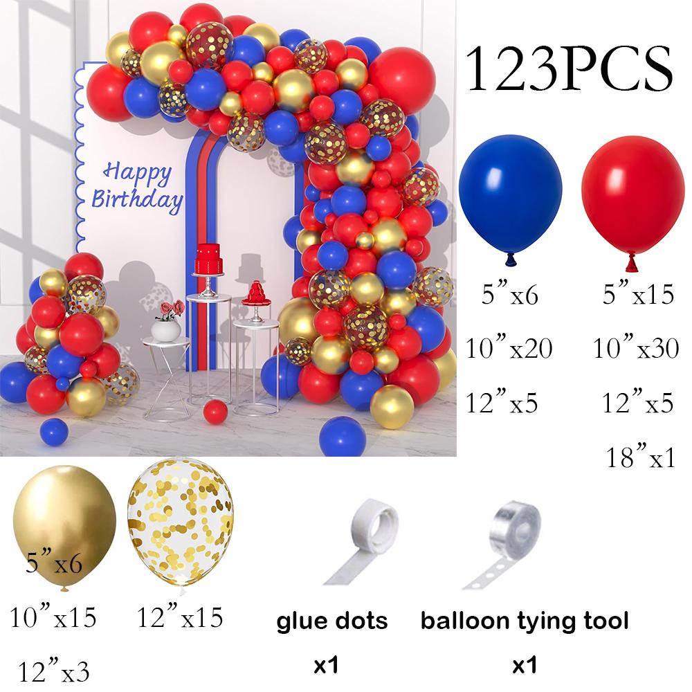

Royal Blue Balloons Red Gold Confetti Balloon Garland Arch Kit Veterans Day Party Patriot Birthday Party Baby Shower Decoration AS Picture