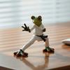 Taekwondo Frog Figurine Black Belt Green Frog Statue Resin Martial Arts Animal Sculpture