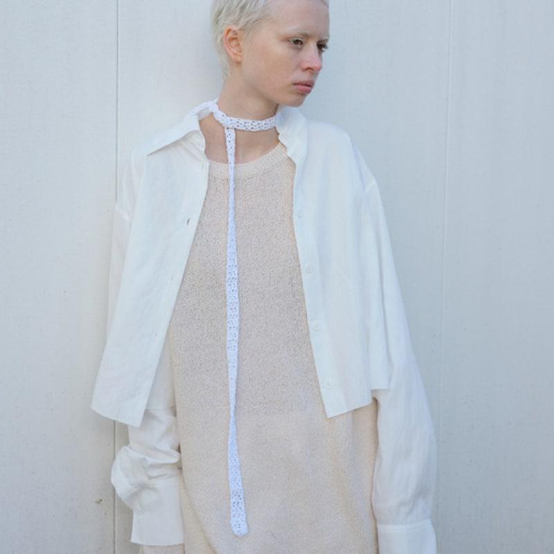 

NOTHINGEVERYTHING KNITTED SCARF IN WHITE WHITE