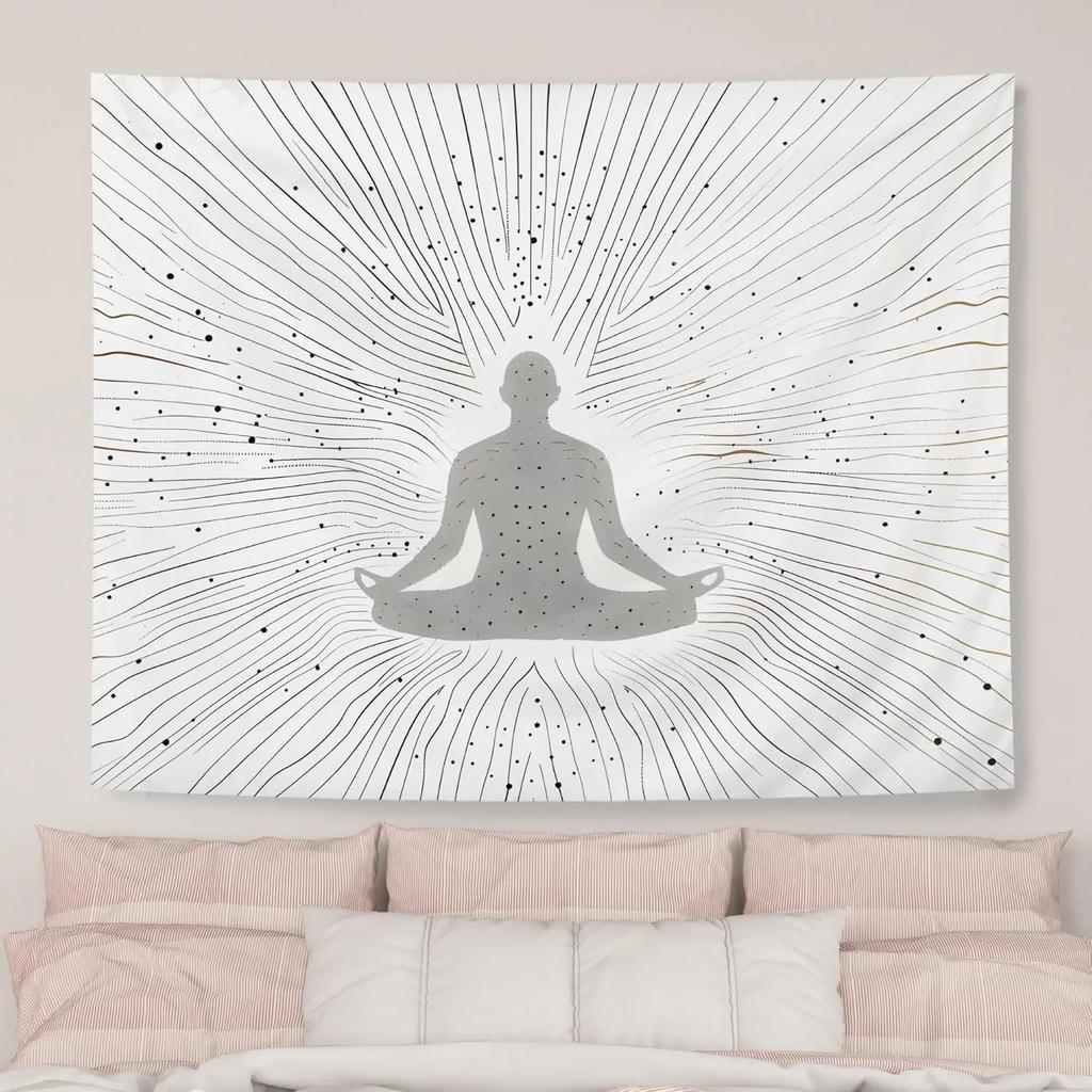 VIKAMA Yoga Chakra Lotus Tapestry  ZenStyle Decorative Backdrop For Bedroom Headboards  Room Decoration