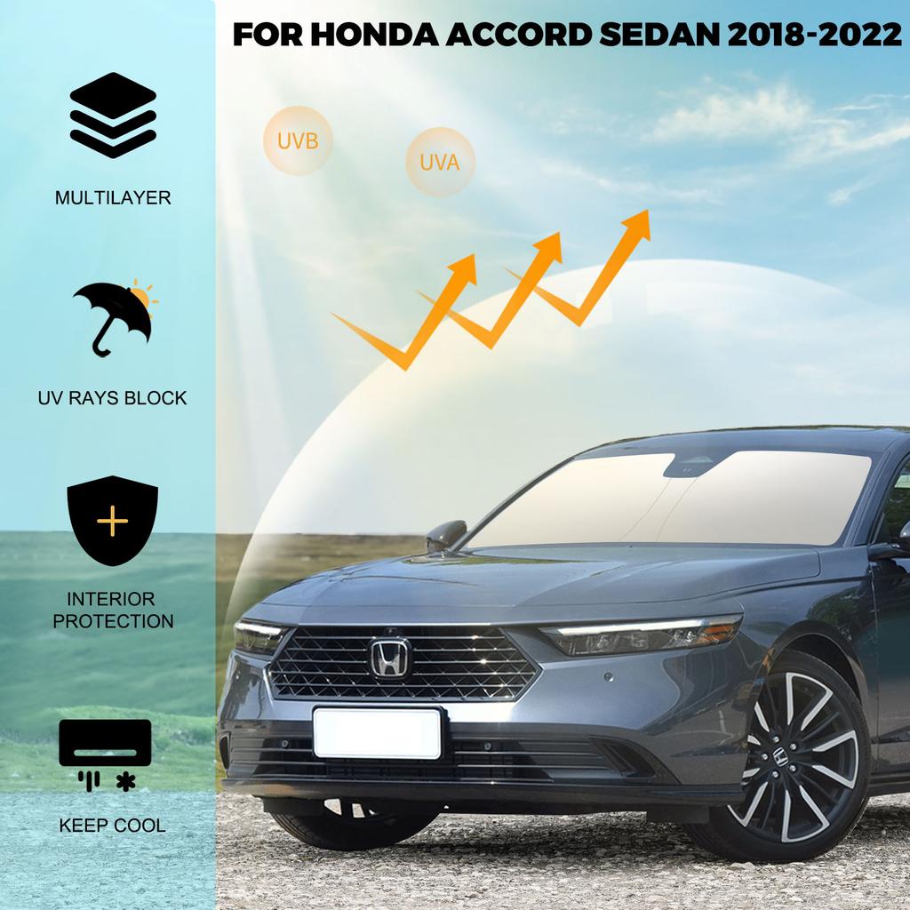 Windshield Sunshade for Honda Accord Sedan 2018-2022 Sunshade Window Sun Visor Protector Foldable Blocks UV Rays