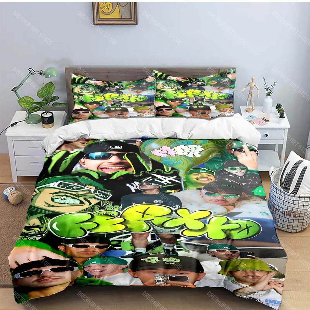 Fashion Pop Singer Ferxxo Feid Print Bedding Sets Bed Supplies Set Duvet Cover Bed Comforter Set Bedding Set Luxury BirthdayGift