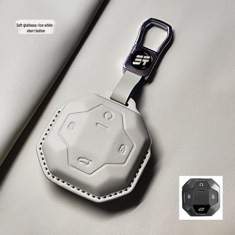 

Compatible Chery Jet Freezer Key Case for ShanHai T1/T2 Traveler – Genuine Leather Cross-Border Car Key Shell Holder.
