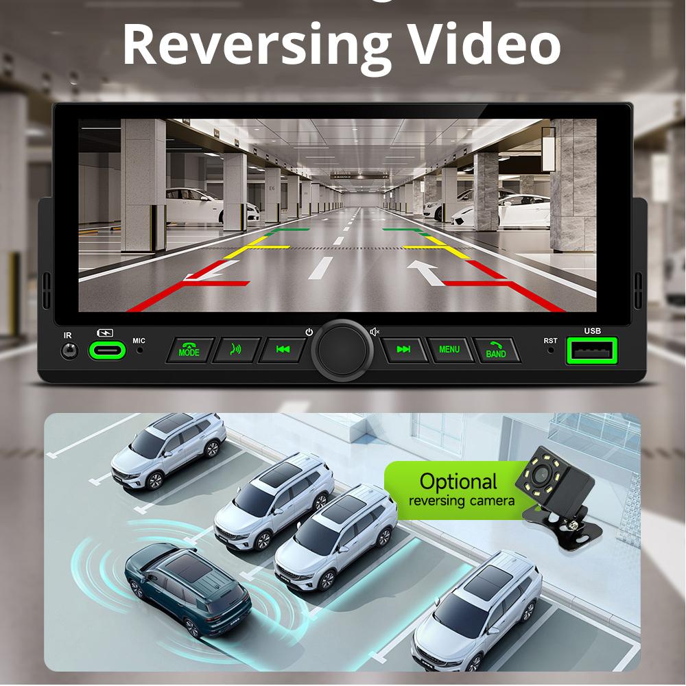 New 1 Din Car Radio 6.86 Inch Wireless Carplay Android Auto Mirror Link Car MP5 Player FM RDS Bluetooth WIFI Touch Screen Auto Stereo Car Navigation