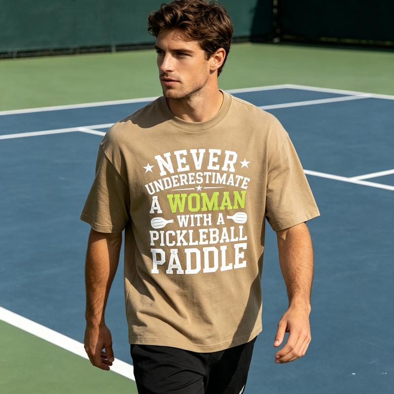 Never Underestimate a Unisex With Pickleball Paddle TShirt Funny Player Gift Shirt for Unisex Casual Sports Tee Streetwear Lover