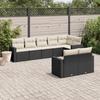 VidaXL Garden Lounge Set 8 Pcs with Cushions Black Braided Resin 3219206