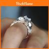 Creative Fashionable Couples Skull Ring With Dual Color Diamond Design In Alloy Material