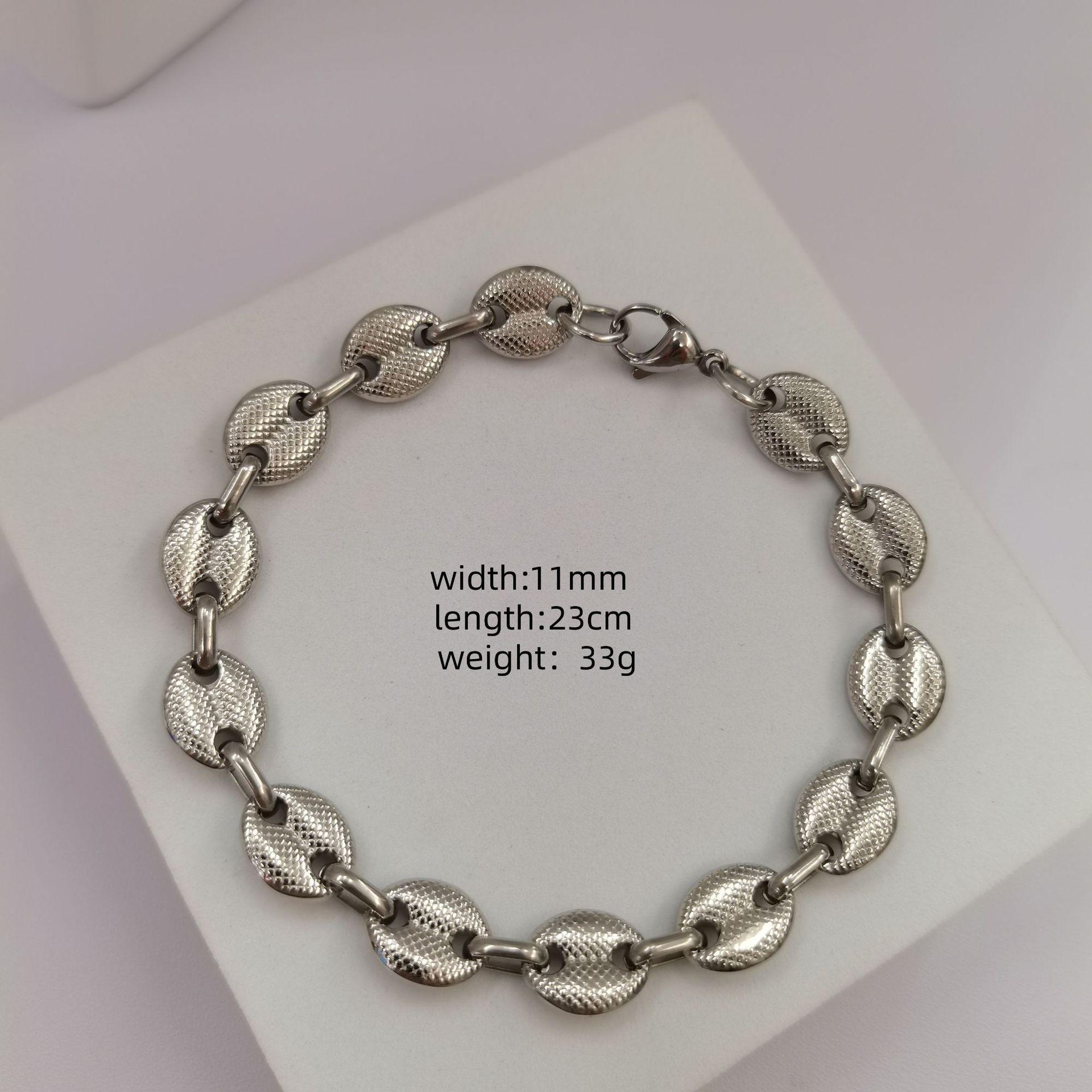 Handmade Coffee Bean Emperor Chain Necklace - Stainless & Titanium Steel Stainless Steel