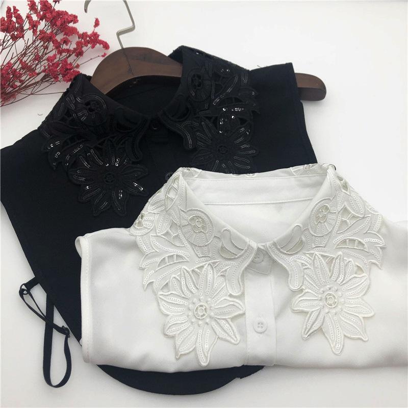 Perfect Match Female Embroidery Fake Collar For Sweater Blouse Detachable False Lapel Blouse Tops Women Clothes Collars Accessories