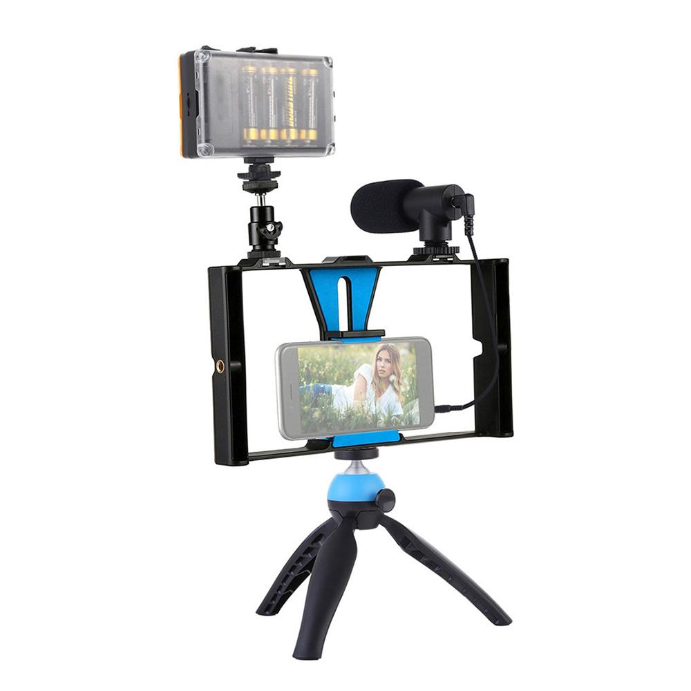 PULUZ PKT3023 Akıllı Telefon El Tipi Film Yapımı Video Rig + 96 LED'li LED Stüdyo Işığı + Video