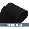 Car Hand Sewn DIY Steering Wheel Cover Breathable Comfortable 32-35cm Stitch on Wrap Cover Suede Black Stitches Red