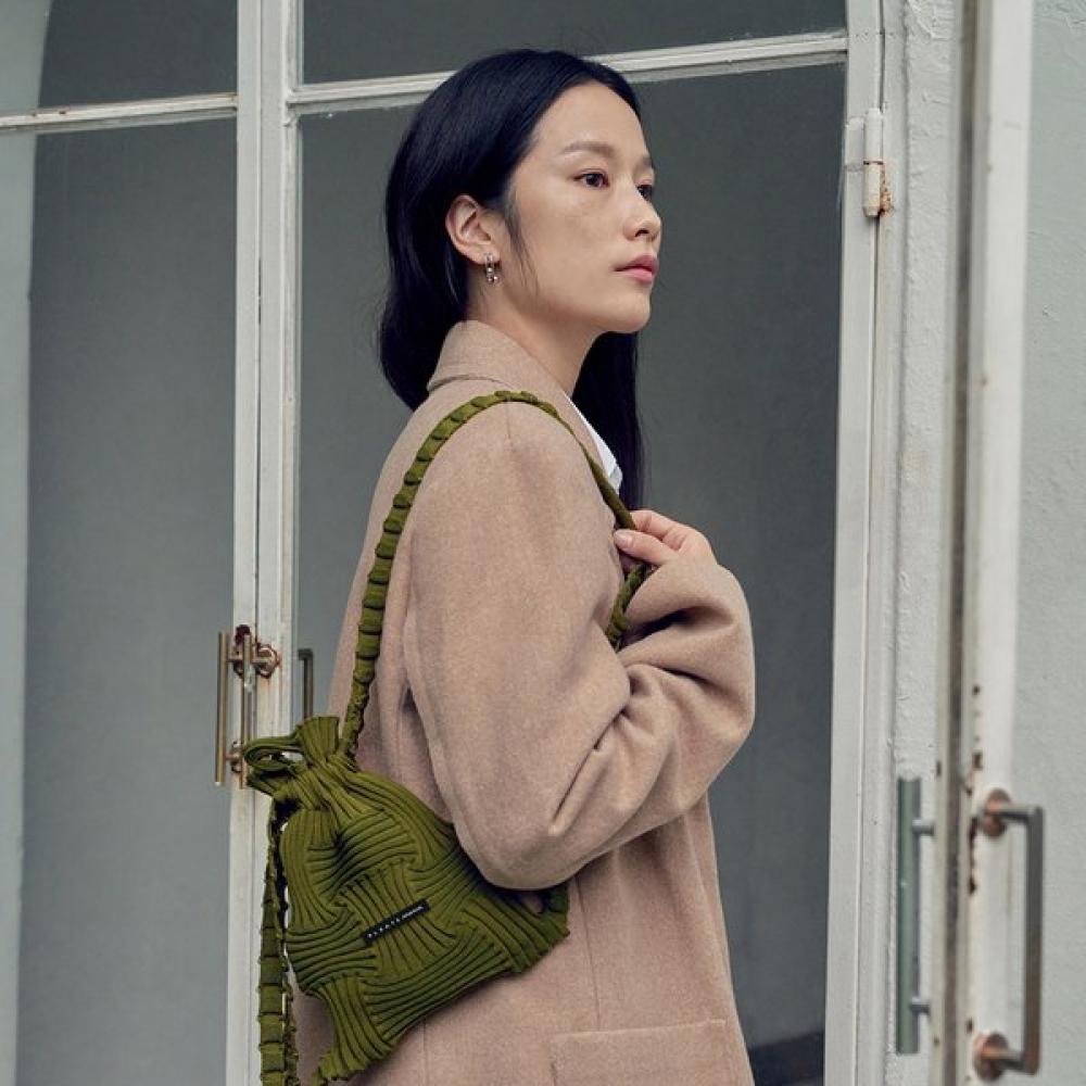 Pleatsmama Mini Bow Backpack Khaki