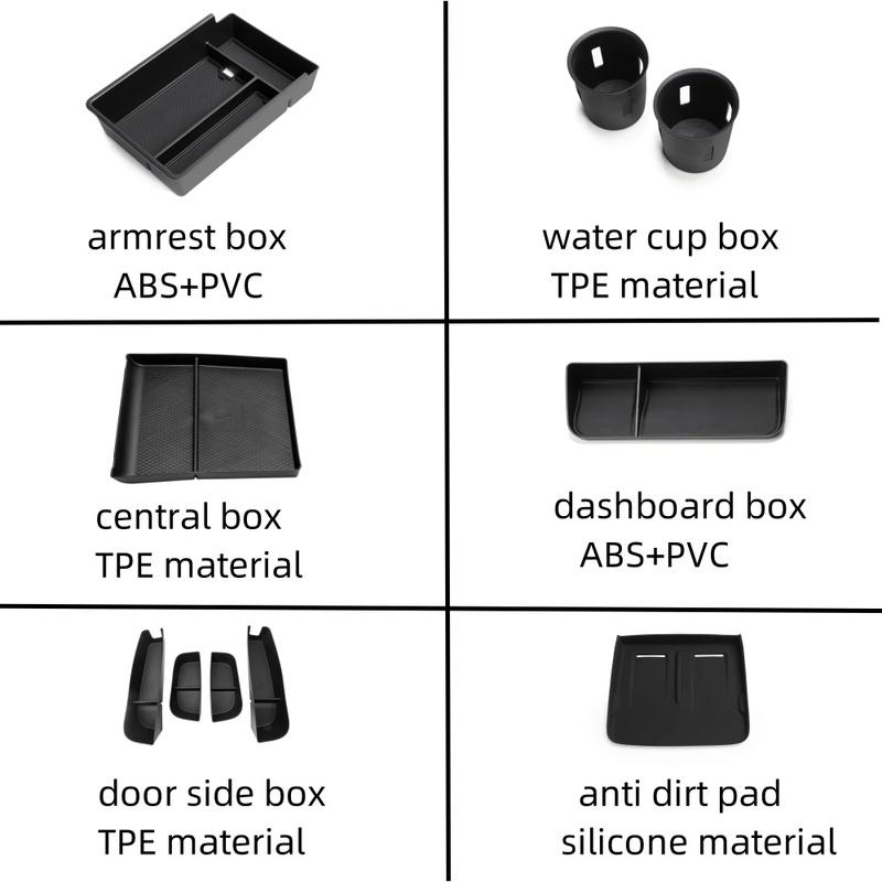 SMABEE for Xpeng G6 2023 2024 Car Central Storage Box Cup Holder Dashboard Tray Interior Accessories Organizer Tidying Black