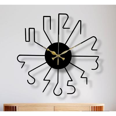 Designer Metal Wall Clock for Living Room Bedroom Office Kitchen Stylish Analog Wall Clock,Big Size (40 Cm) (Black Matte)