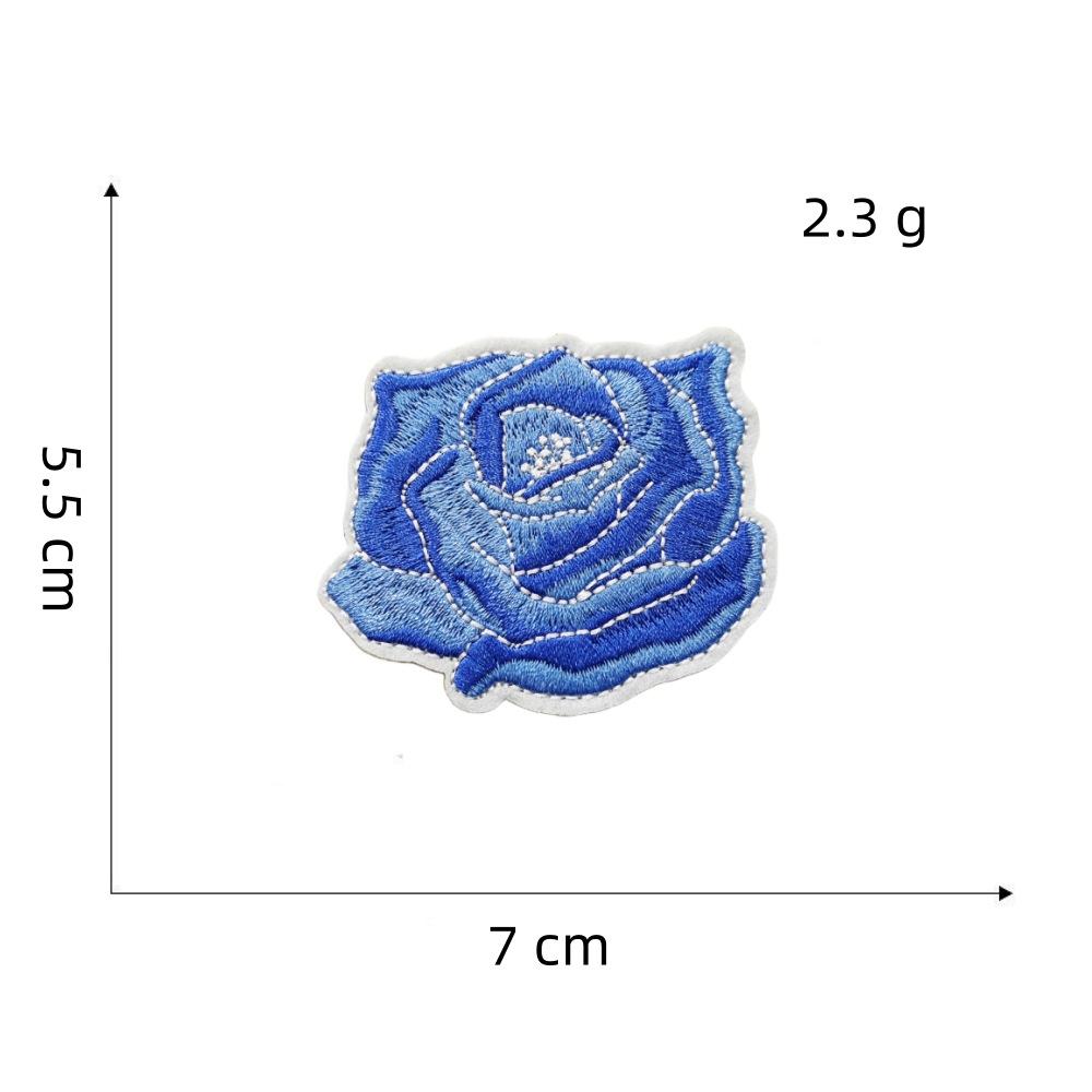 Personalized Blue Series Cloth Sticker Graffiti Decoration Cartoon Guitar Suitcase Computer Embroidery Hot Melt Adhesive Sticker