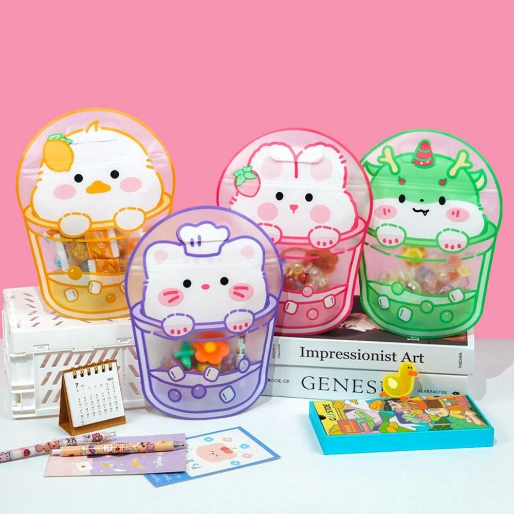 

Plastic Zipper Gift Bags 3D Candy Bags Cute Food Storage Pouches Snack 50Pcs