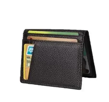 

Super Slim Soft Wallet 100% Genuine Leather Mini Credit Card Wallet Purse Card Holders Men Wallet Thin Small