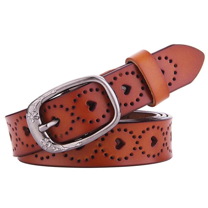 Classic Genuine Leather Womens Belt With Pin Closure For Office And Leisure