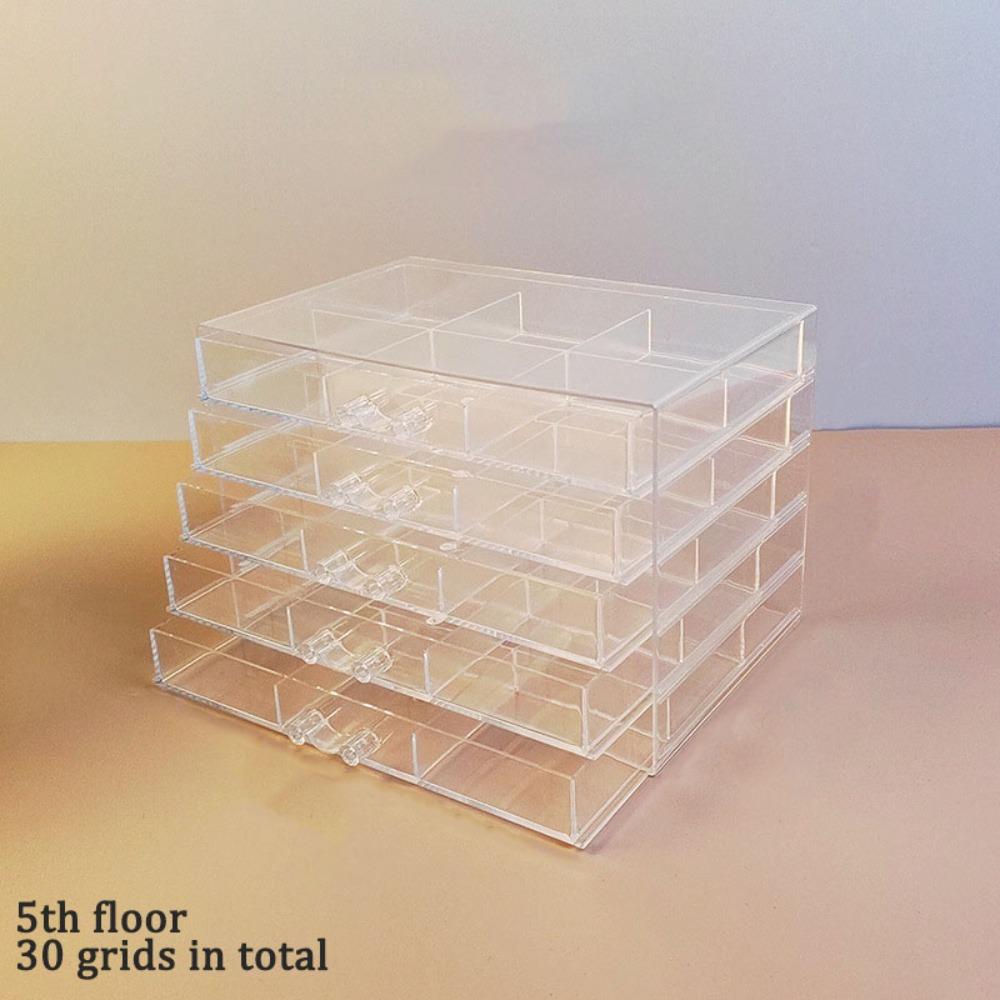 

Drawer Style Jewelry Storage Box 120Grids Jewelry Sorting Box Nail Art Organizer Box Bathroom 5Layer 30Grids