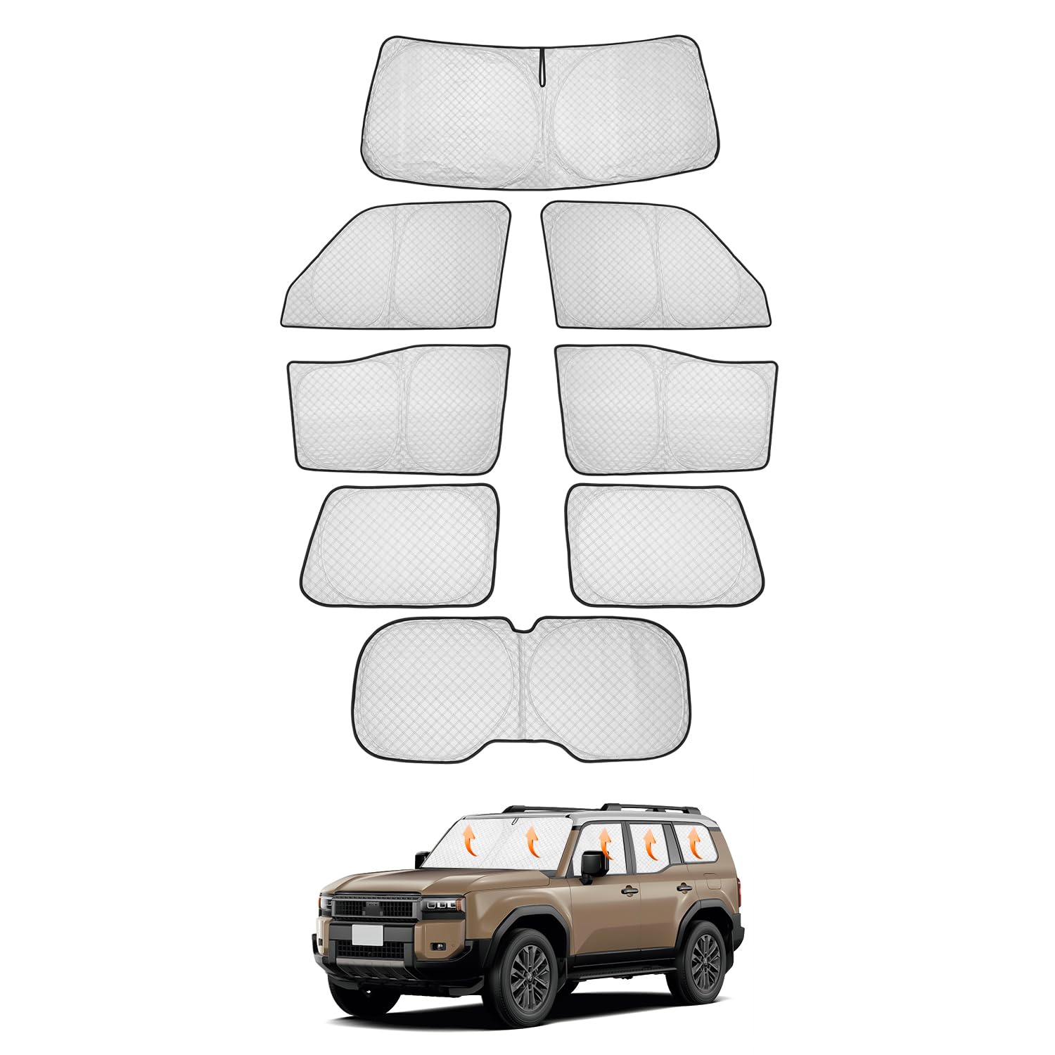 

CARVANTA Land Cruiser 250 Солнцезащитная шторка Rankle 250, Для всех окон автомобиля, Land Cruiser 250 красный