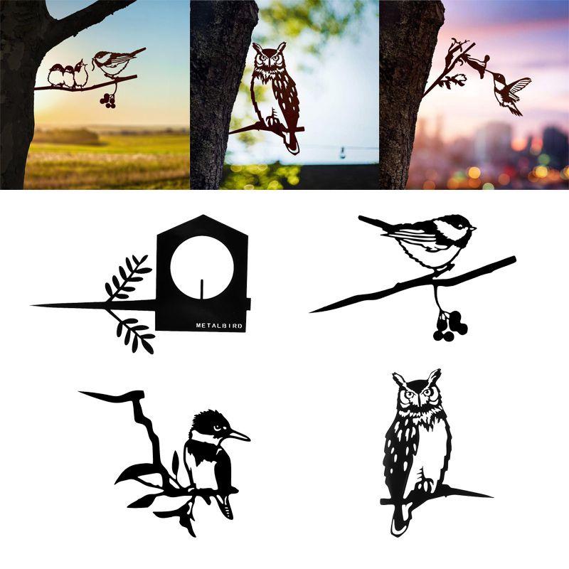 Creative Tree Metal Bird Art Branch Sign Rustic Hang Ld Home Garden Yard Decor